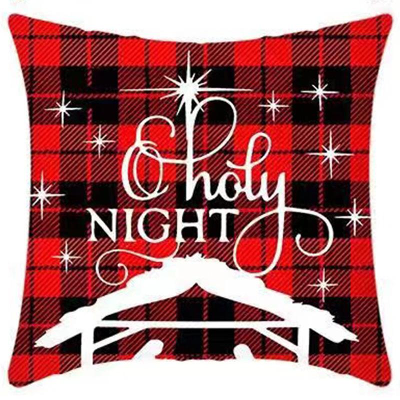 New Christmas Sofa Pillow Cover Home Animal Letter Print Bedside Pillow Cover