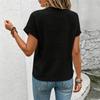 Women's Knit Neck Short Sleeve T-Shirt Color Casual Top