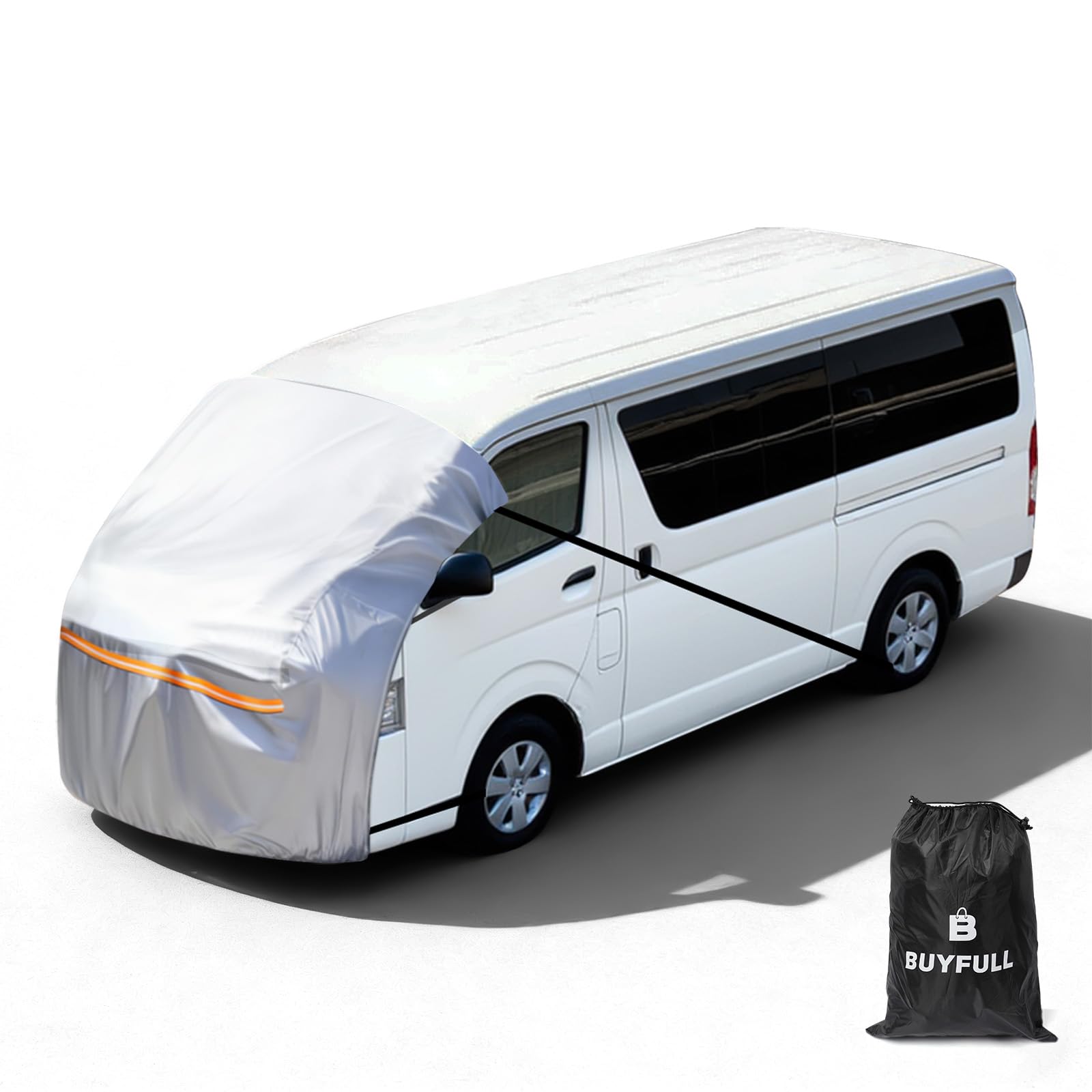 

Автомобільний передній чохол на капот для Toyota Hiace Флісовий УФ Вітрозахисний Фари Сумісний з Hiace та зі сховищем, 200/210D, З підкладкою, Напівтип, чорний