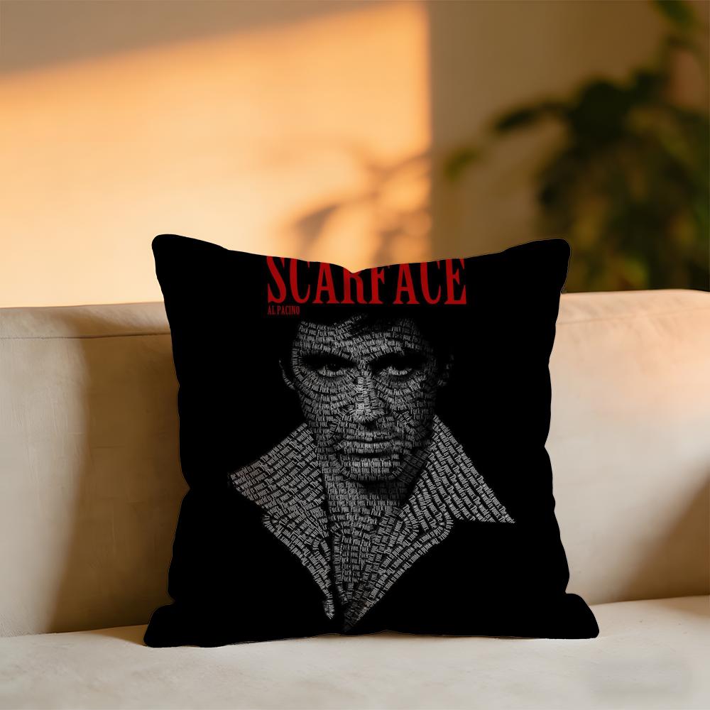 Scarface Cushion Cover Cozy Velvet Throw PillowSoft Warm Cushion For Sofa Bed