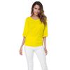 Large Size Top Women's Solid Loose Bat Sleeve V-neck Short Sleeve T-shirt