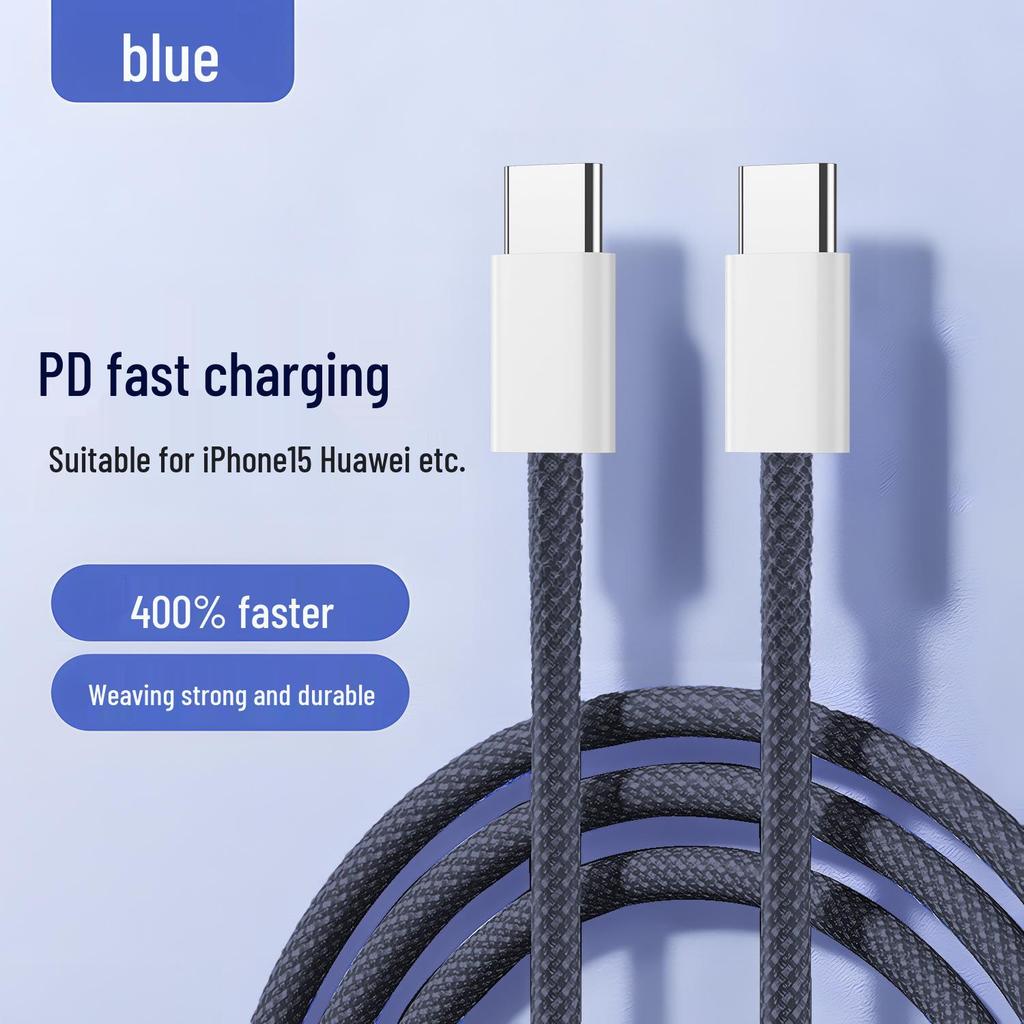 Colorful Braided Type-C PD Fast Charging Cable for Apple 15 Mobile & Tablet