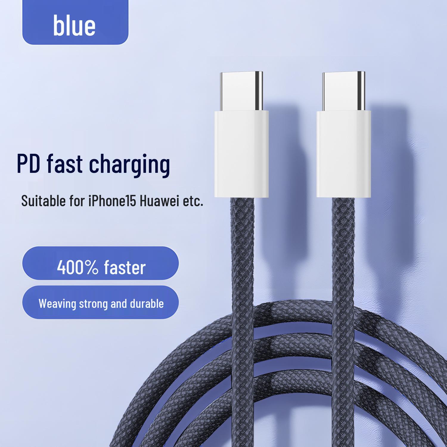 

Цветной плетеный кабель Type-C PD для быстрой зарядки для мобильных телефонов и планшетов Apple 15 1 meter