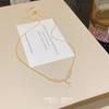 18K Gold Titanium Rhombus Clavicle Chain Necklace - Women’s Trendy Geometric Choker Pendant