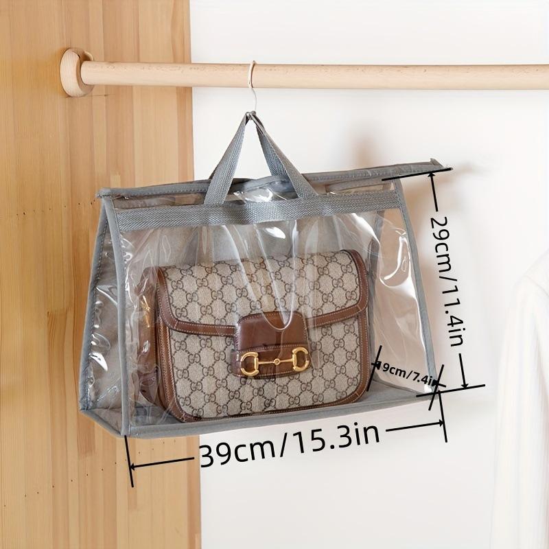 Luxury Transparent Dust Proof Storage Bag for Handbags, Waterproof Zipper Pouch for Wardrobe, Travel Toiletry Cosmetic Organizer KTB