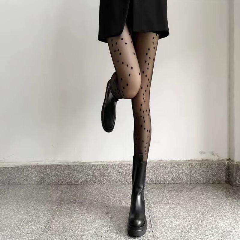 Stars Stockings New Sexy Fish Net Stocking Club Party Fishnet Tights Mesh Anti-Snagging Girls Calcetines Pantyhoses Suspenders