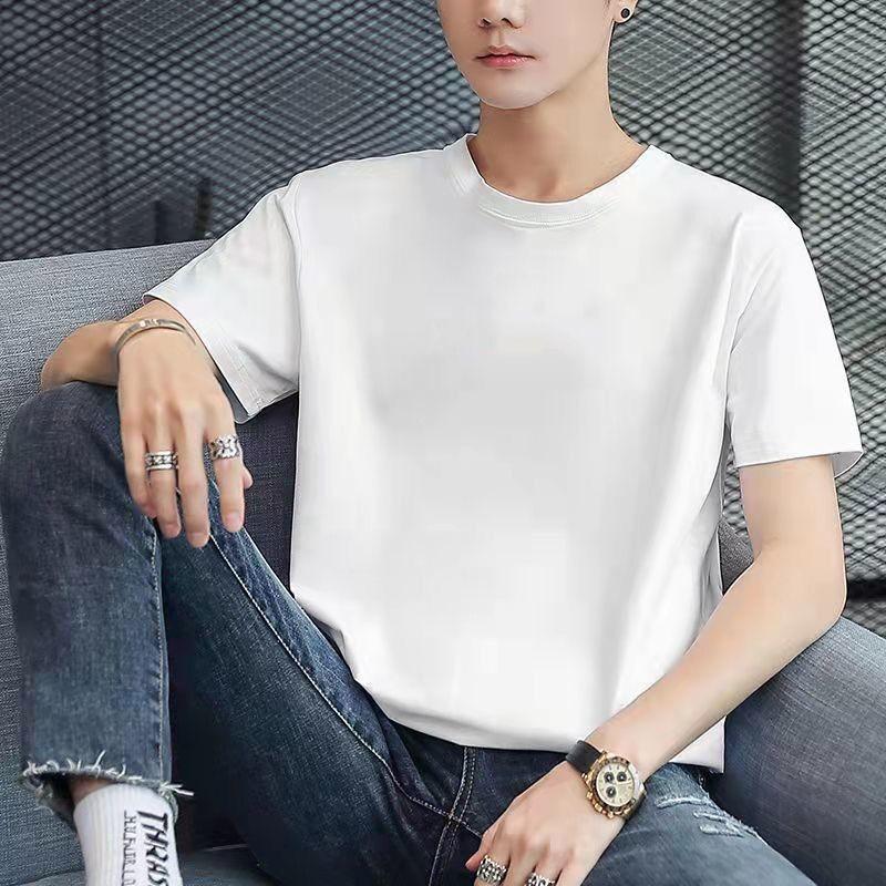 Short Sleeve T-Shirt Men S Loose Half Sleeve Bottom Shirt Men S Crew Neck Versatile T-Shirt Young Couples Same Short Sleeve Men L