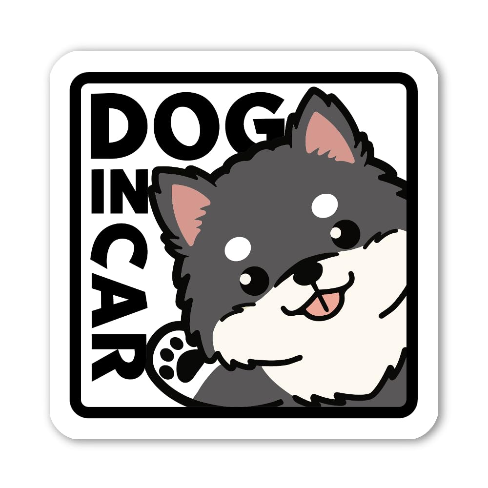 

Tamiya Dog in Car Sticker Square 4.3 inches (11 cm) Weatherproof Waterproof Japanese Seal Pomeranian A (Sticker) Stickers чёрный