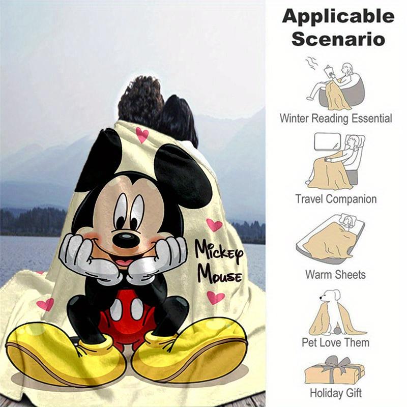 1pc, Mickey Mouse Inspired, Cute and Cozy Blanket for All Seasons, Soft Flannel Throw Blanket, Versatile & Cozy for Bedroom, Living Room, Travel, Camp