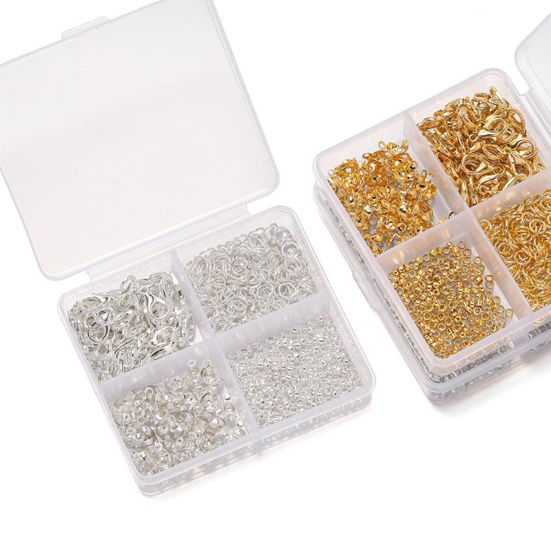 500Pcs/Box Jewelry Making Kit Lobster Clasps & Jump Rings With Box For Diy Chain Necklace Bracelet Anklet Supplies Connectors