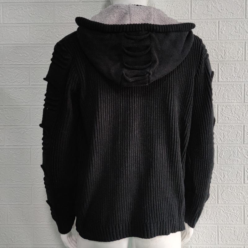 2025 Winter Sweater Cardigan Men's Hooded Knitted Cardigan Jacket