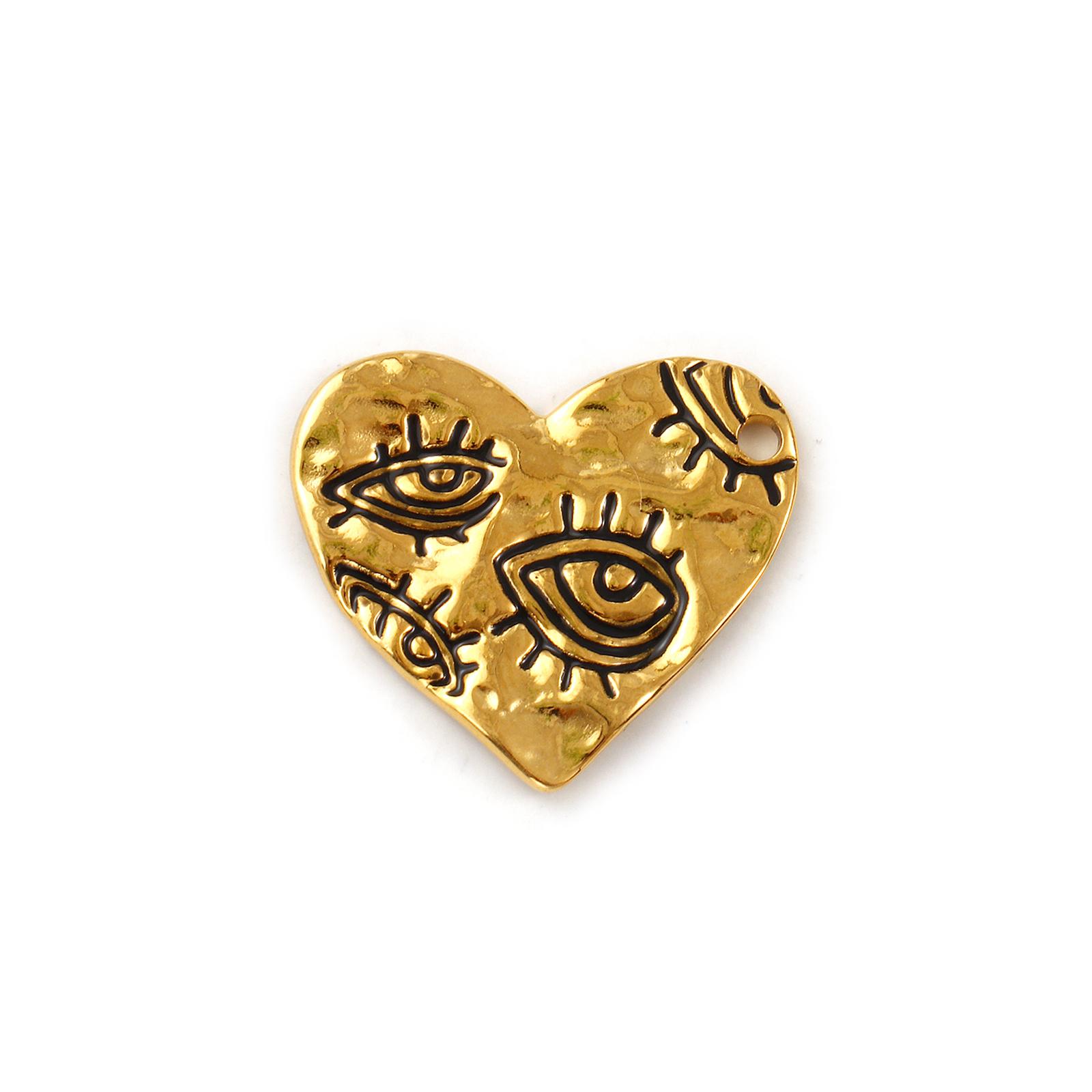 

2 PCS 304 Stainless Steel Charms 18K Gold Plated Cross Moon Ex Voto Heart Pendants For DIY Necklace Keychains Jewelry Making
