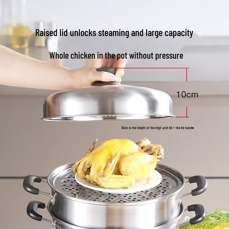 Midea Stainless Steel 3-Tier Steamer Pot