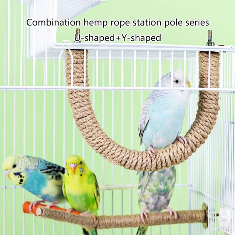 2PCS Bird Standing Perch Screw Parrot Playstand Toy Grinding Perch Birdcage Accessories Entertainment Perch Standing Toy