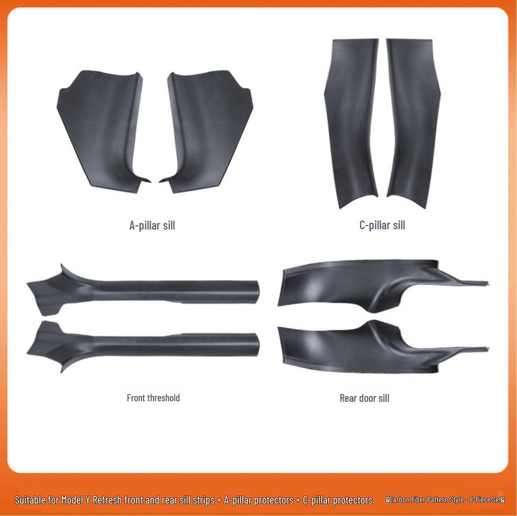 Carbon Fiber Door Trim Accessories for Tesla Model 3/Y Refresh