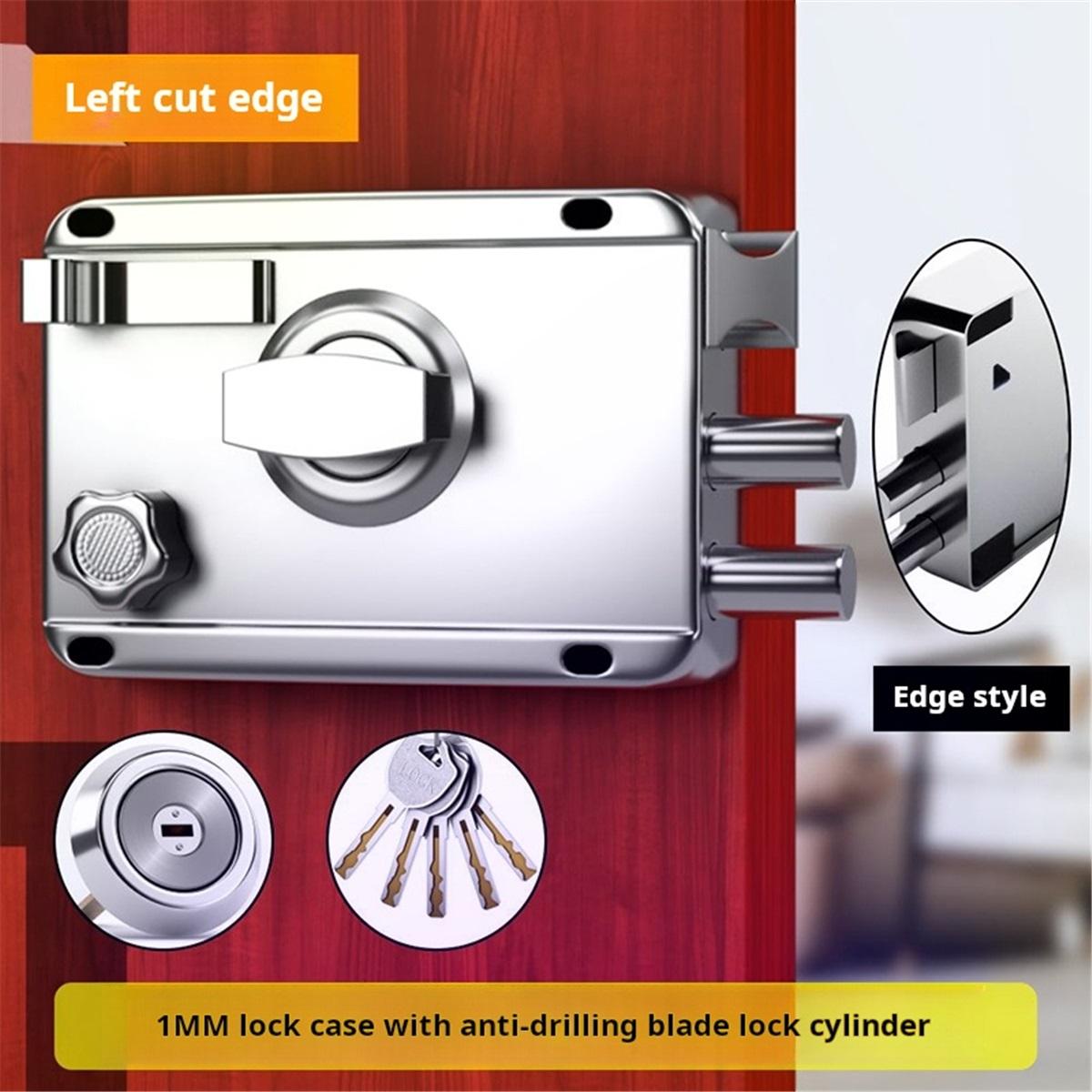 

1PCS Lock Wooden Doors Rooms Bedrooms Old-fashioned Exterior Lock Household Universal Old Doors Anti-theft Doors Mechanical Lock 1.0- Left(cut)Blade
