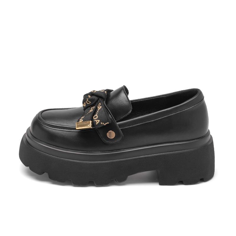 Augustine loafers women's 2025 autumn and winter new British style retro lady platform foot small fashion single shoes