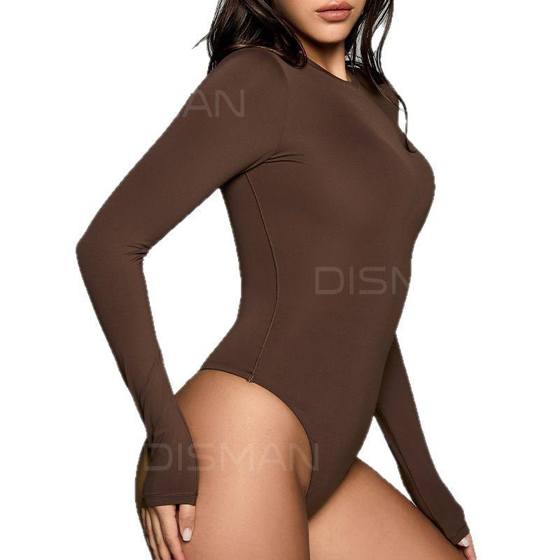 Hot-Selling European & American Style Slim-Fit Long Sleeve Bodysuit: Comfortable, Breathable, Seamless T-Shirt for Spring/Summer