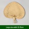 Liangshun Handmade Large Cattail Palm Leaf Fan with Curved Handle