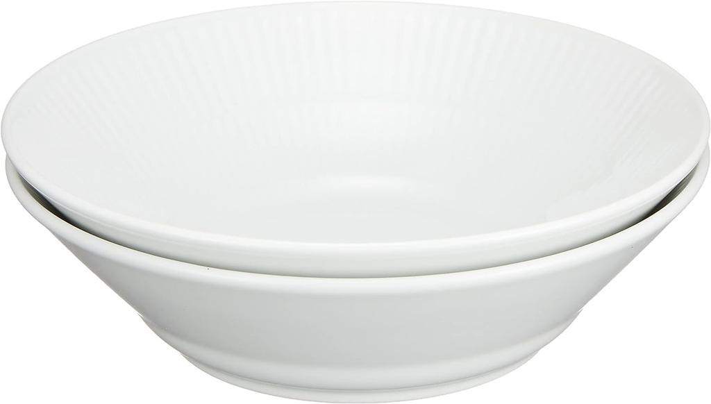 [Officially Imported] Royal Copenhagen White Fluted Deep Plates, 17cm, Set of 2, Wedding Gift, Product Number 1016914