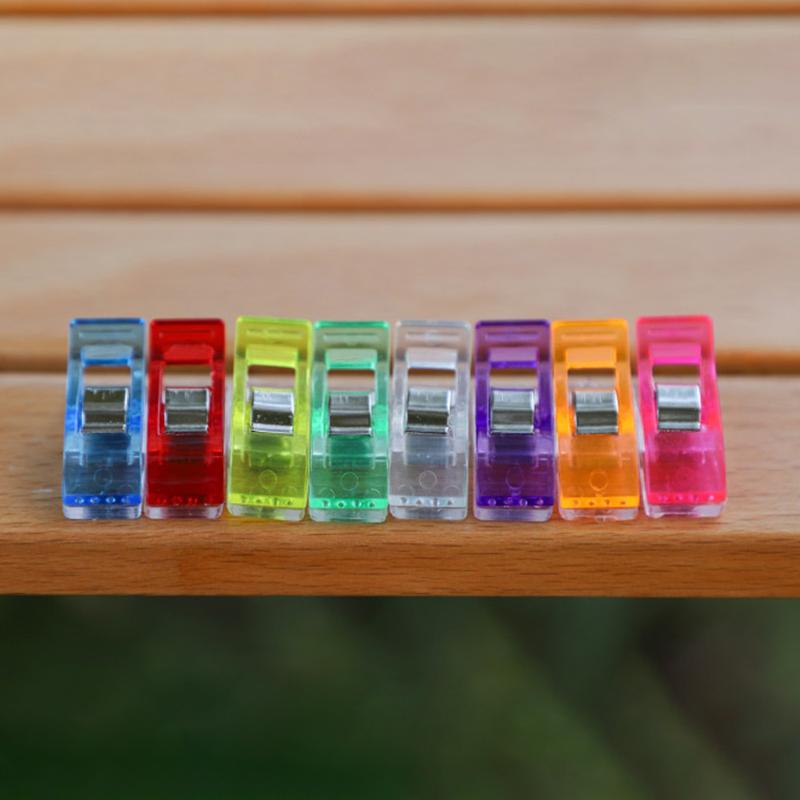 50Pcs Multipurpose Sewing Clips Colorful Binding Clips Plastic Craft Quilting Clip Craft Clamps Sewing Transparent Color Clips