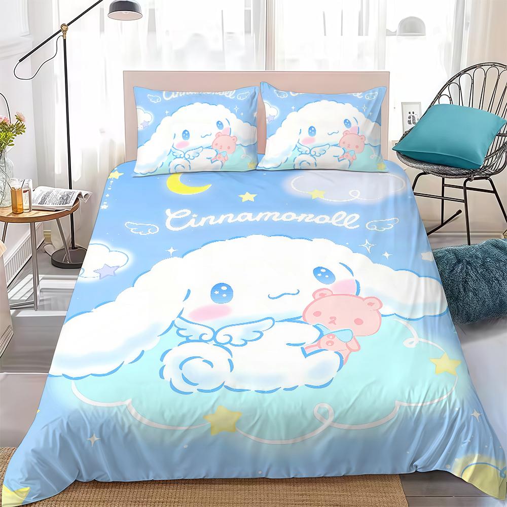 

C-Cinnamoroll Cute Cartoon Duvet Cover Set Home Style Bedding Soft Laundry Cotton Bed 3 Piece Set Student Dormitory Gift 135x200cm