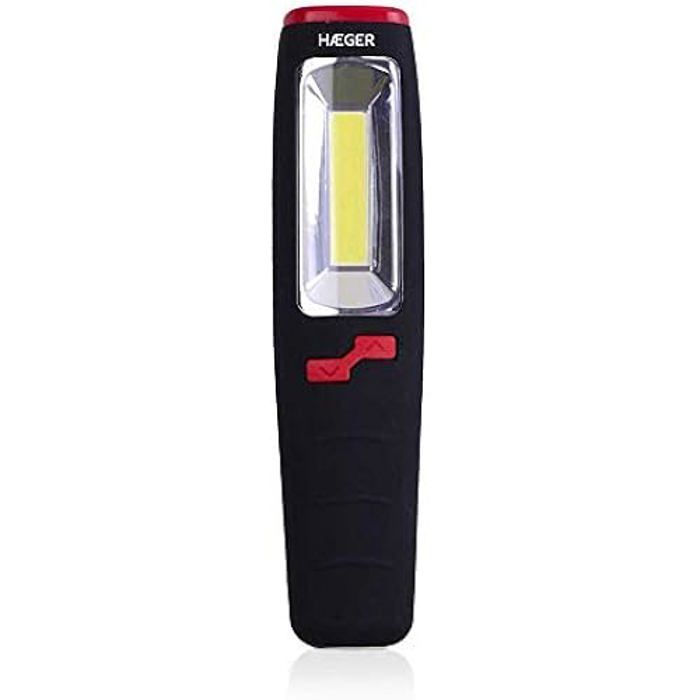 Lanterne - HAEGER - Long LED 3 W - Noir - Extérieur - Aimant et crochet inclus