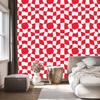 Wallpaper Free checkerboard red and white, coral background 50x1000