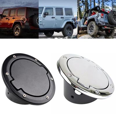 Car Fuel Door Gas Tank Cover Cap For Jeep Wrangler JK 2007-2017 2/4 Door Chrome Accessories
