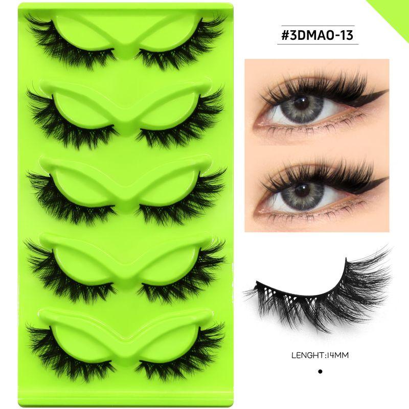 

Groinneya [Mixed Asian] Fox W-Type Large Volume Eyelash Asian Light European Swelling Eye Bubble Solid Green 3Dmao-13 14mm 0.07MM