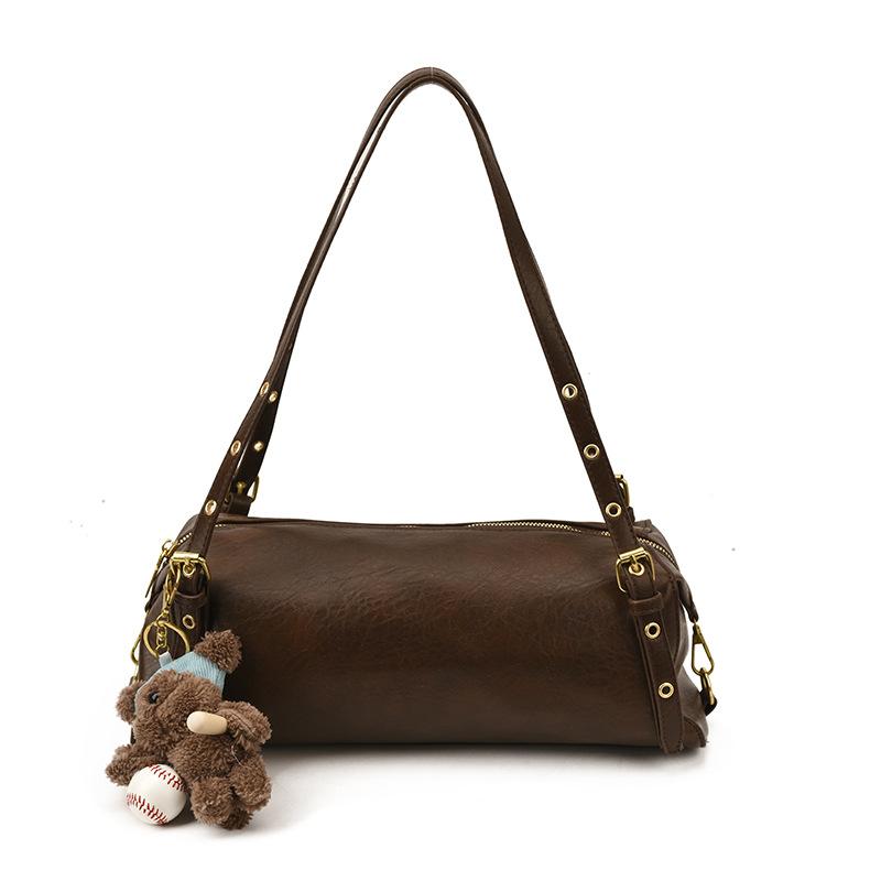 Retro high-end bag women's 2025 new autumn and winter fashion simple underarm pillow bag niche texture messenger bag