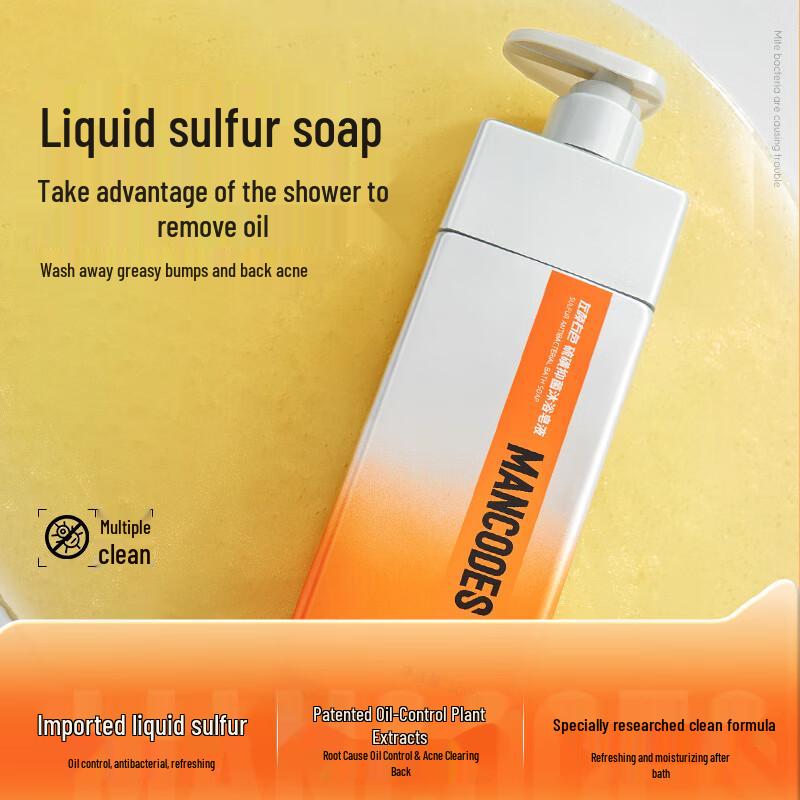 Linkes Gesicht Rechte Farbe Herren Schwefel Antibakterielles Duschgel