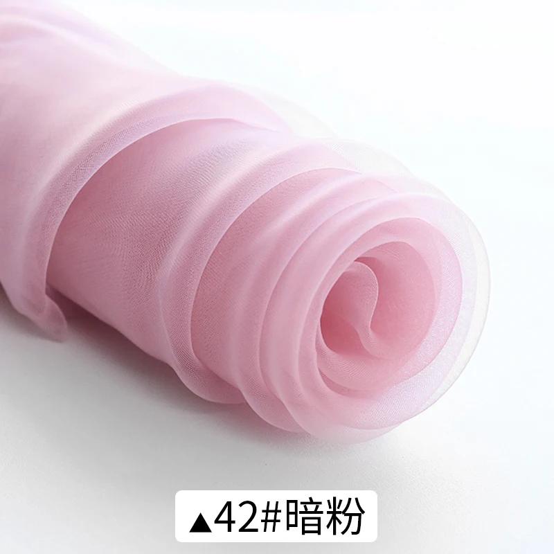 1m/2m/5m Soft Organza Mesh Fabric Making Wedding Dresses Curtain Scene Decoration Handmake DIY Sewing Fabrics TJ0031