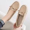 Doudou Shoes Women's New Spring and Autumn Single Shoes Leather Soft Sole Summer Casual Non-slip Pregnant Women Mother Flat Shoes