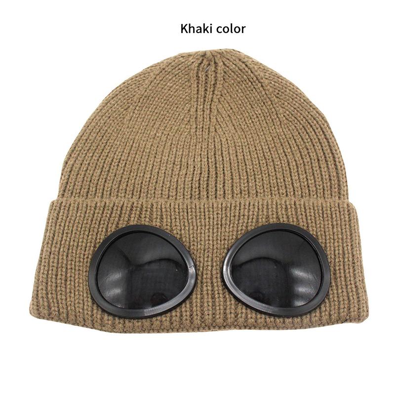 

Унисекс Вязаная шапка с очками Ветрозащитная Зимняя теплая Лыжная шапка Мягкая Теплая Противоскользящая Защита ушей Альпинистский шарф