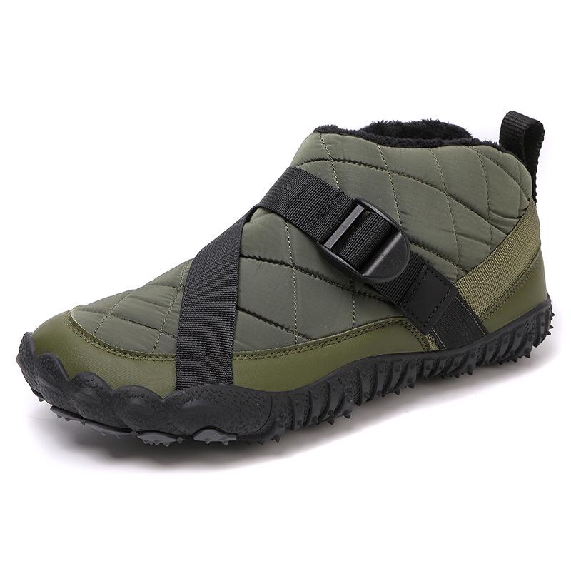 Wasserdichte, fleecegefütterte Fünffinger-Baumwoll-Schneestiefel: Rutschfeste, Verschleißfeste Unisex-Outdoor-Schuhe