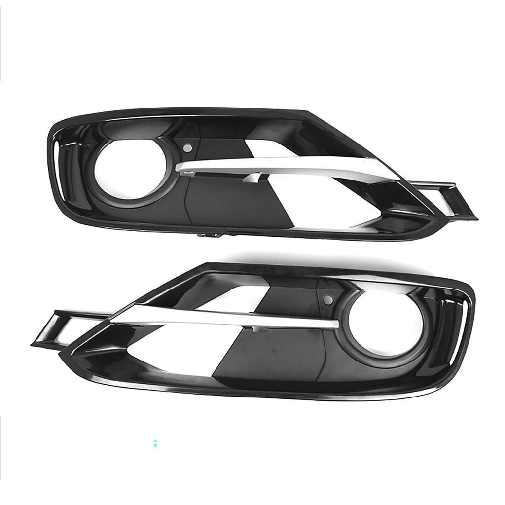 Car Front Bumper Fog Light Cover Set With Silver Trim or BMW 3 Series F30 F31 2012-2015, W/ TRIM LINES, W/ SPORT LINE
