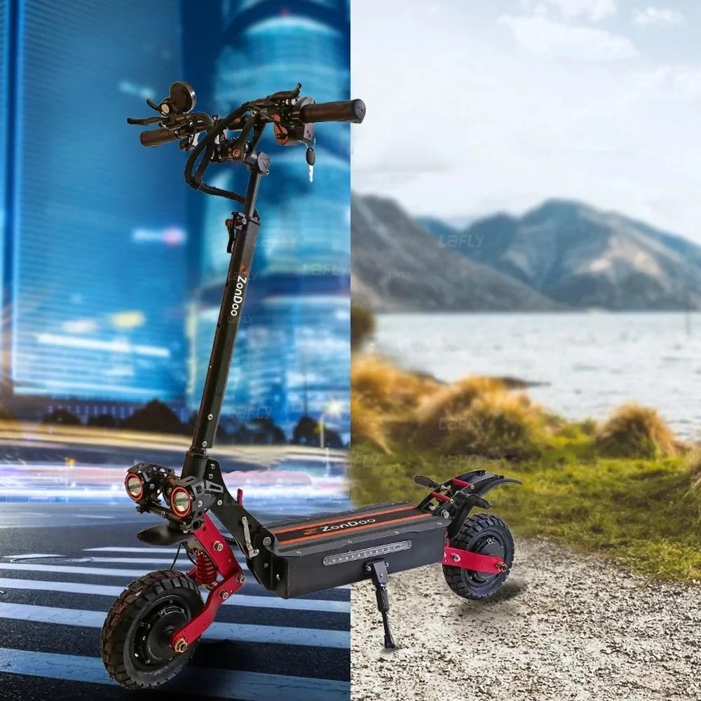 2025 Heißer Verkauf ZonDoo ZO01 plus 5600W60V33AH Doppelmotor Offroad Elektroroller, Typ C Vollfederung Schnelle Geschwindigkeit 65KMH 45MPH