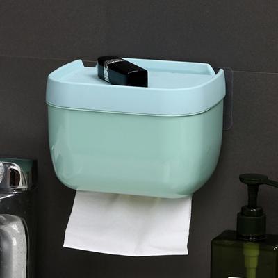 Tissue Punch-free PP Toilet Paper Box Multifunctional Wall Mount Box for Bathroom