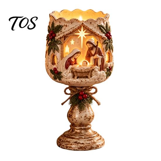 Christmas Eve Dinner Decorations Tealight Candle Holder for Home Decor, Santa/Tree/Snowman/Deer/Nutcracker Winter Party Table Supplies Candlestick
