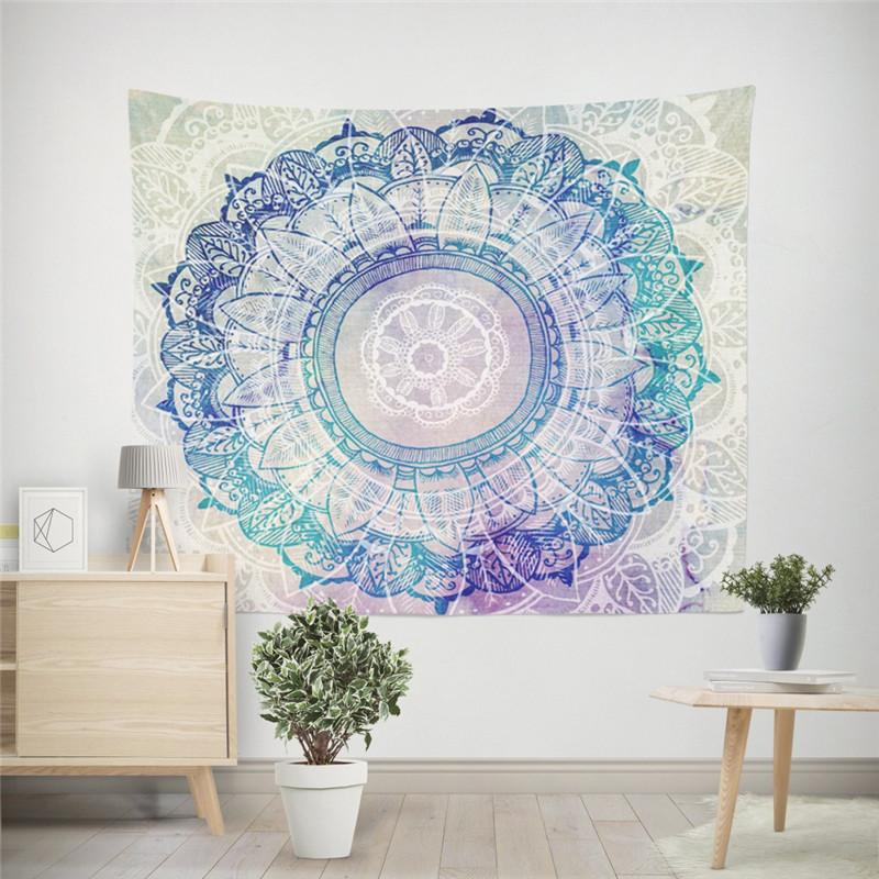 Mandala Poliester 180*230cm Kwadratowy Gobelin Wiszący na Ścianę Dywan Koc Mata do Jogi do Dekoracji Domu Sypialni