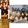 Colorful Led Christmas String Lights With Santa Snowman Designs For Festive Holiday Decor