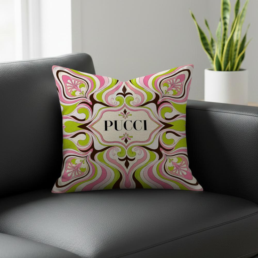 Brand Emilio Pucci Cushion Cover Natural Linen Pillowcase Set AllinOne Decor for Sofa Bedroom Chair