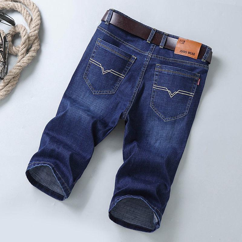 Men's Casual Mid-Length Denim Shorts – Thin, Loose Fit with Elastic Waist