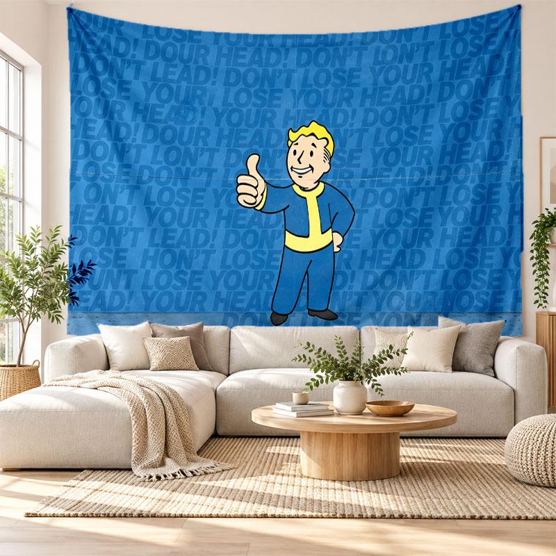 Fallout Vault Boy Wall Tapestry Home Decor Hanging Cloth Art Background Tapestry for Bedroom