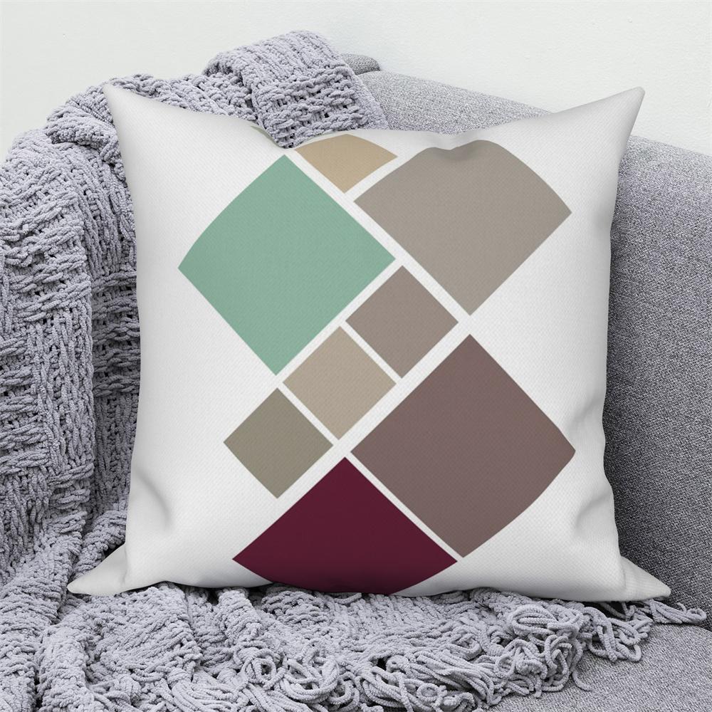 Sofa Cushion Cover Pillow  Decoration Home Office Car Geometric Pattern White Decorative