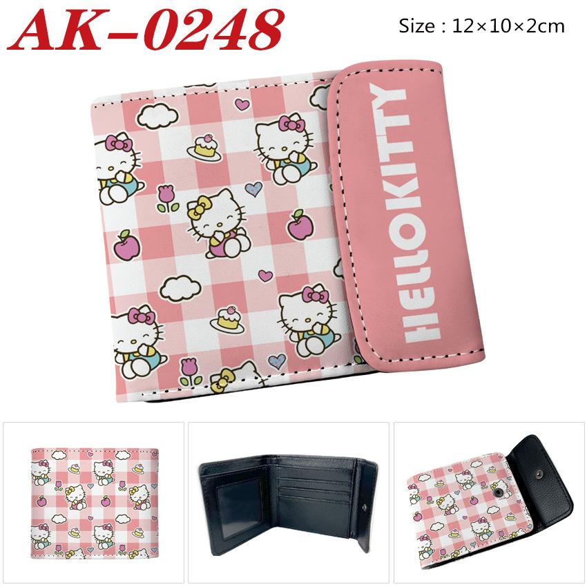 Sanrio Anime Wallet Cinnamoroll Kitty Melody Kuromi PU Leather Snap Closure