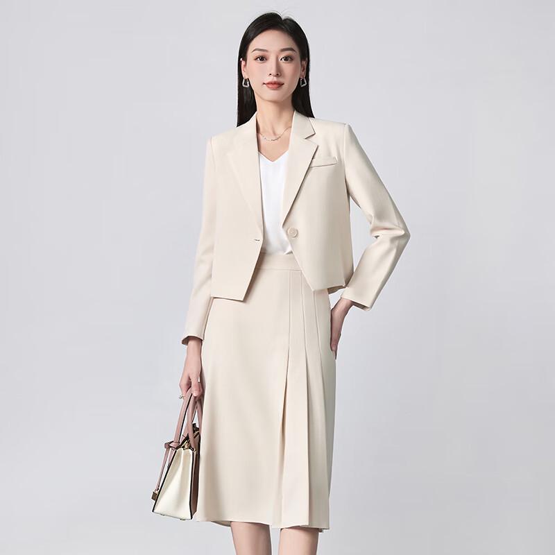 Taluoman Women's Professional Short Blazer & Skirt Suit Set