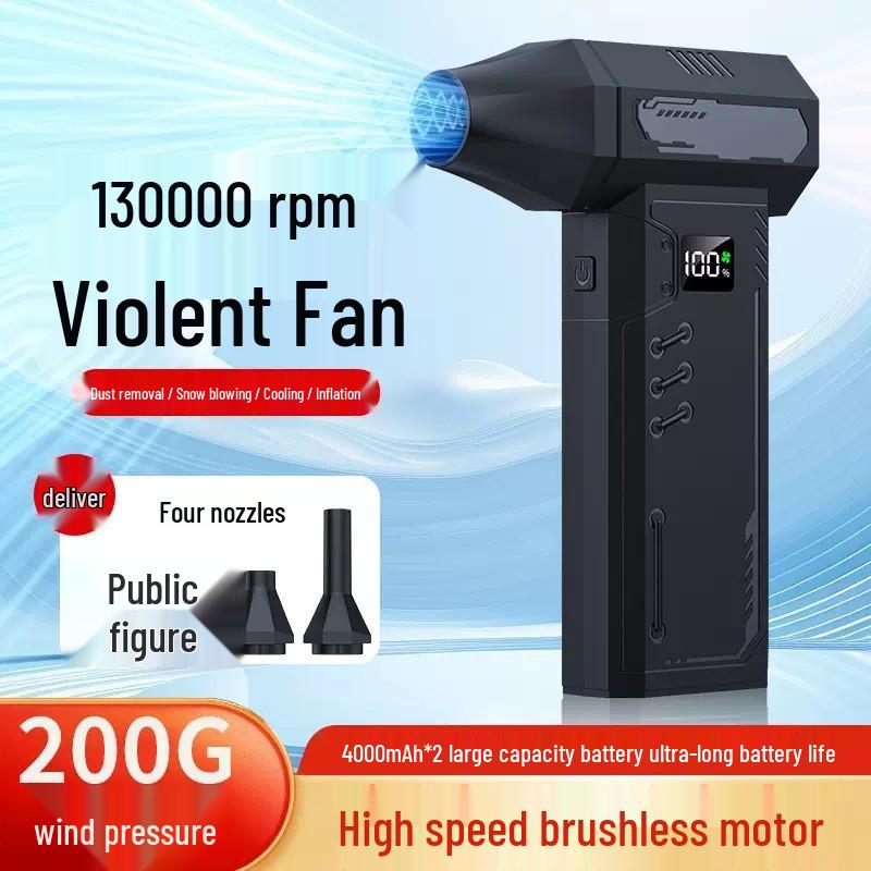 X15 High-Speed Portable Wireless Mini Dust Blower Fan for Camping Black