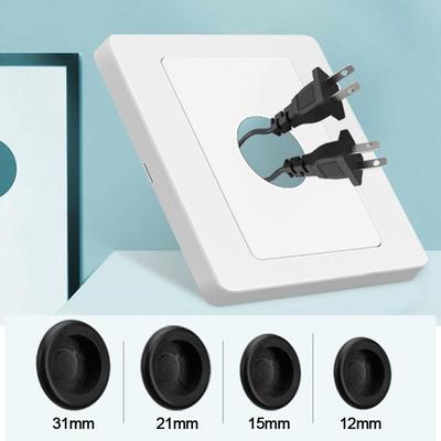 1Pcs 86Type Wall Blank Panel With Outlet Hole Decorative Cover Cable Socket With Rubber Pad Cable Organizer Storage
